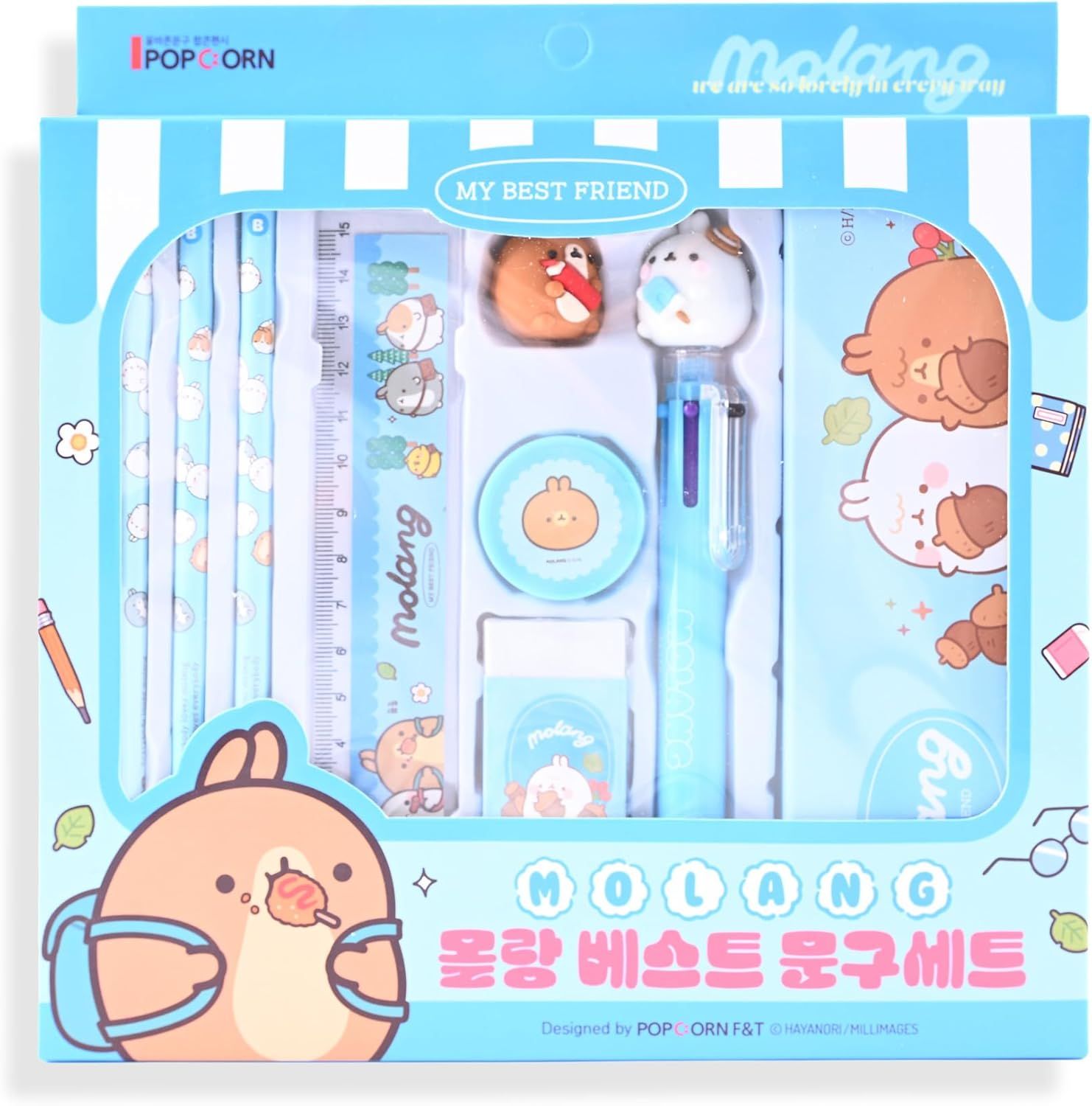 Molang Kawaii Korean Stationery Set